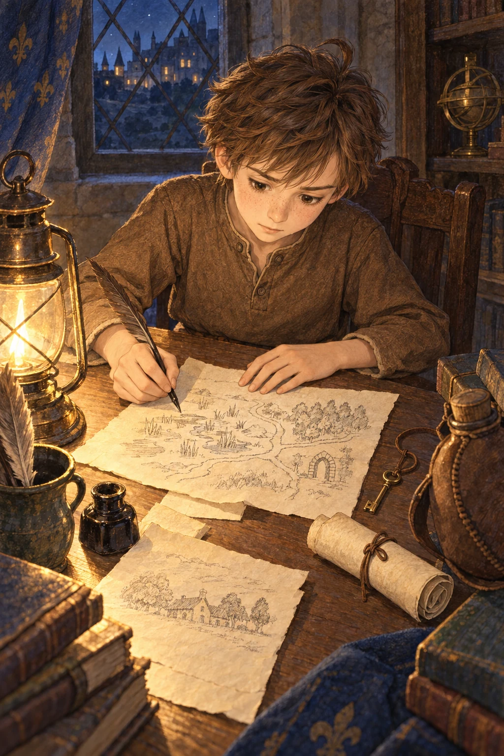 Chris draws the marsh, the turning, and the narrow gate in his second letter.