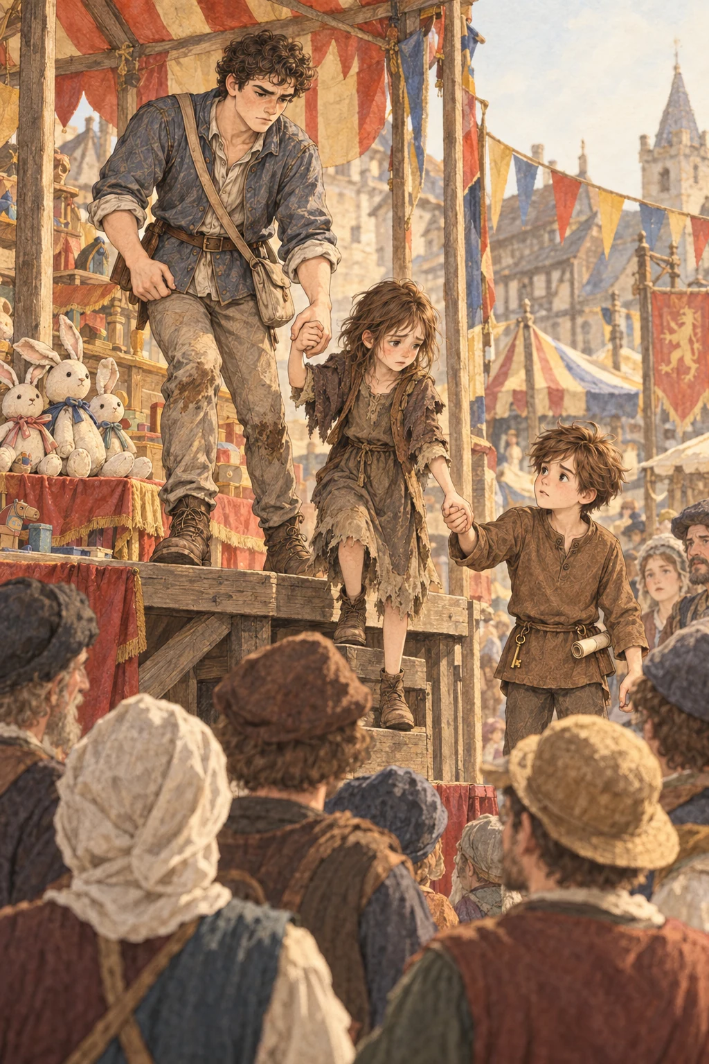 Faithful and Chris help a girl escape a platform where she is being mocked.