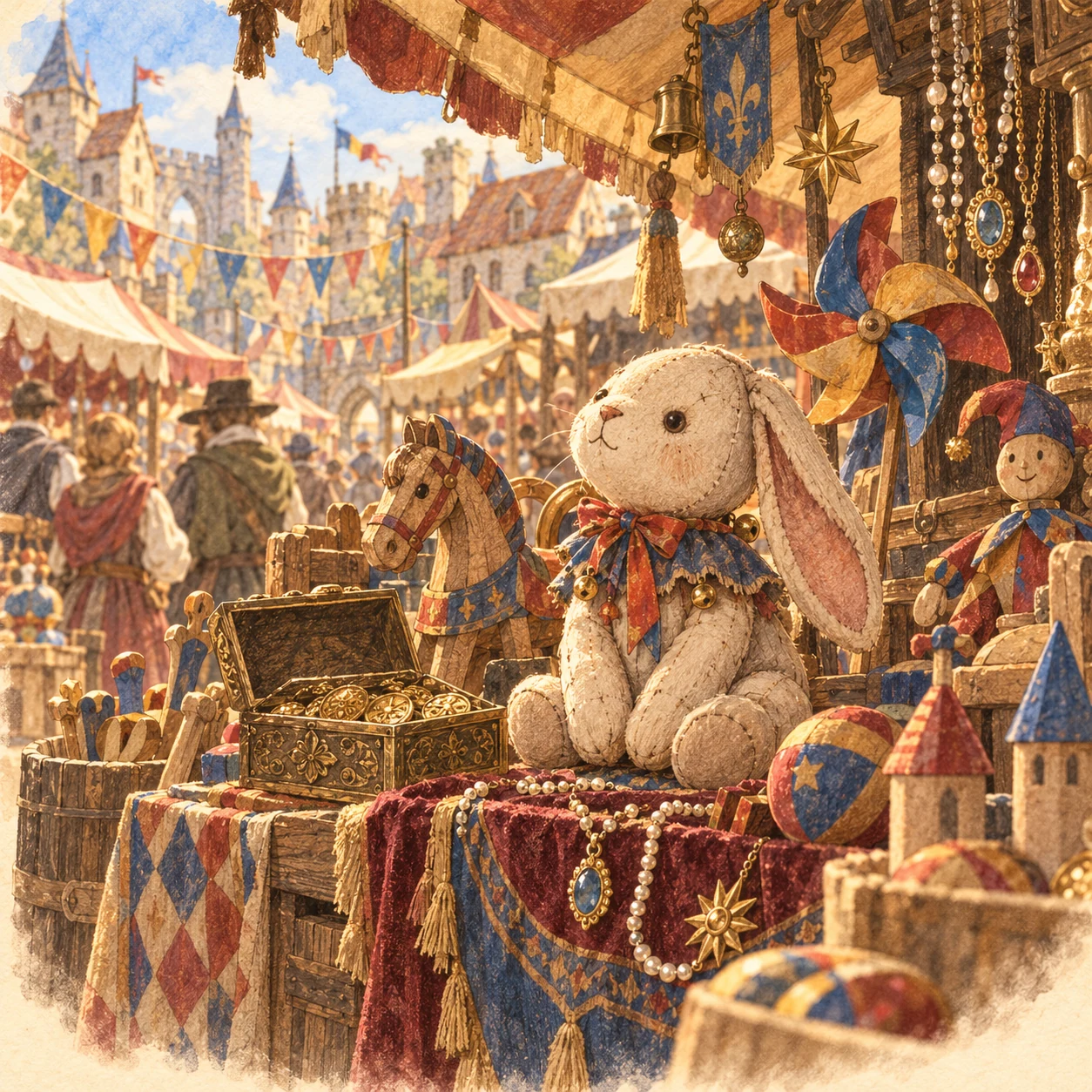 A cloth rabbit that reminds Chris of his sister.
