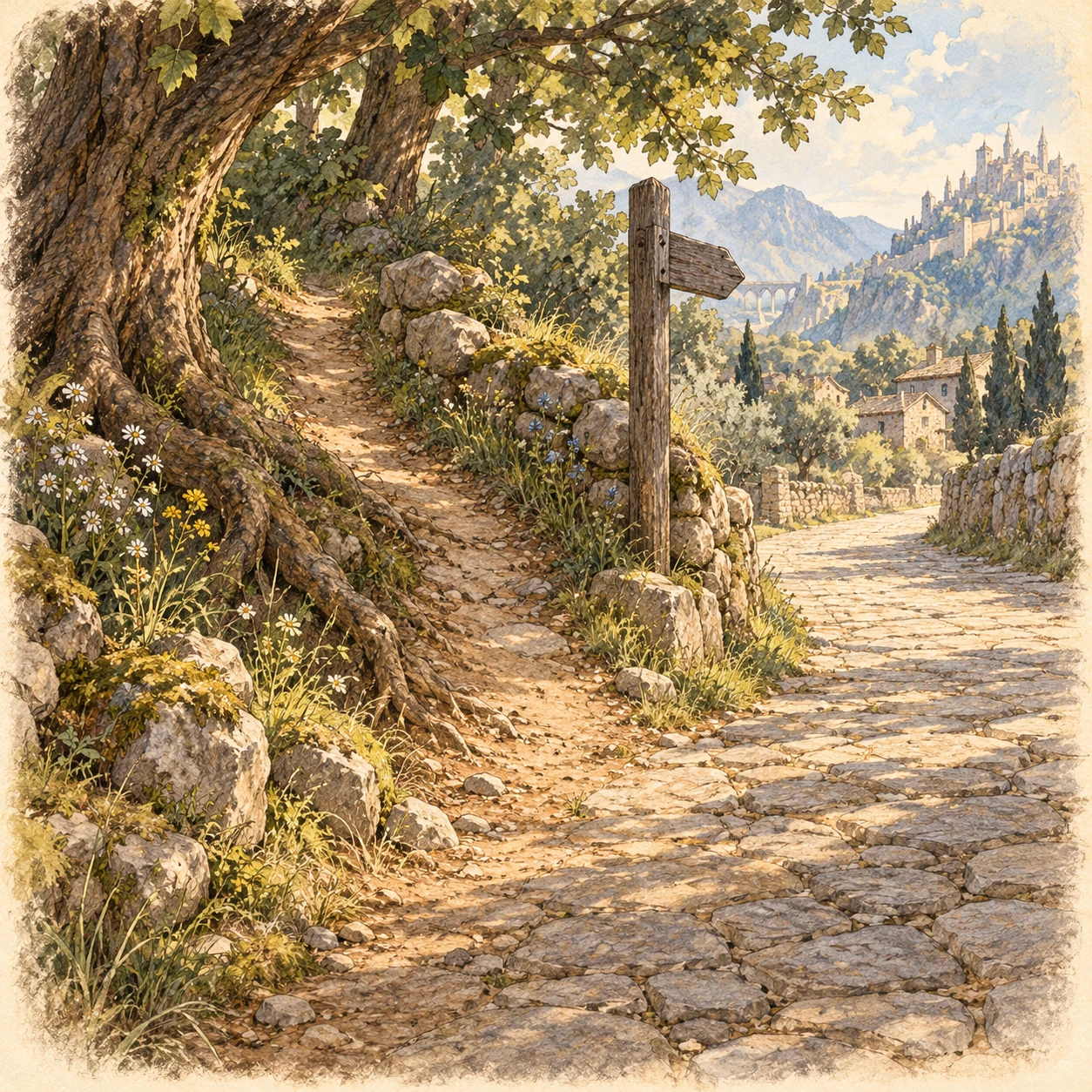 桥边伸出的手：小道与正路。